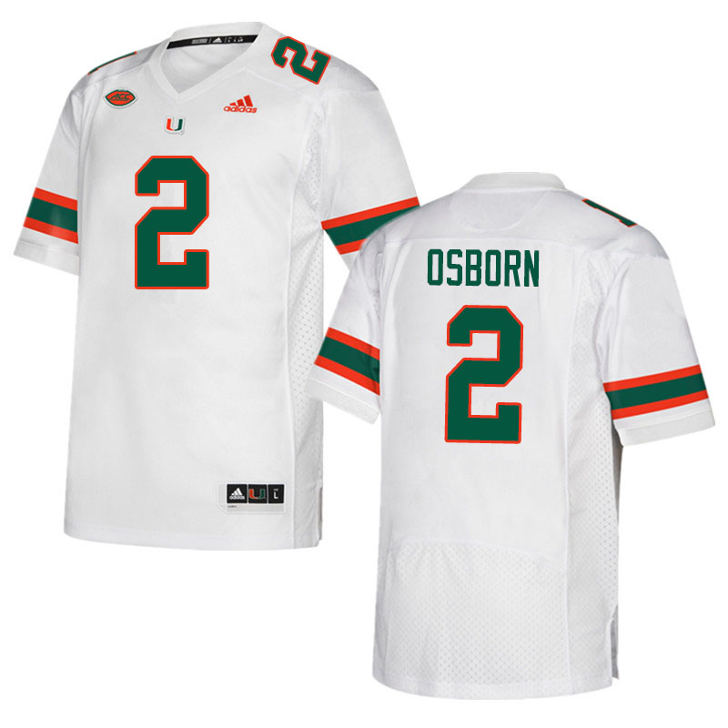 Adidas Miami Hurricanes #2 K.J. Osborn College Football Jerseys Sale-White
